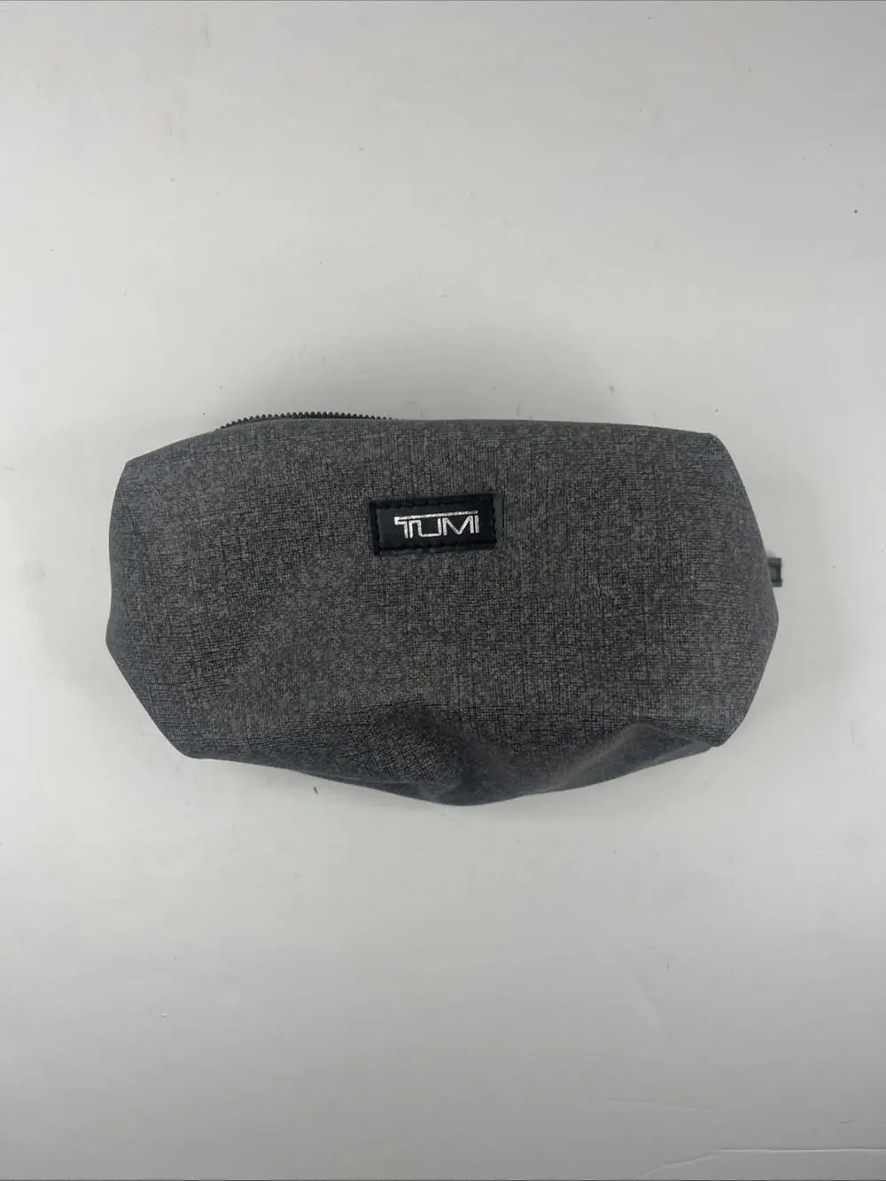 TUMI for Delta Gray Travel Toiletry Bag Dopp Kit Nylon Zip Pouch 8x4x2.5